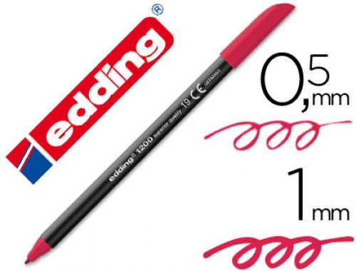 Marcador edding 1200 ponta de fibra redonda traco 1 mm n.19 carmim , Edding , 27167 , 4004764033980